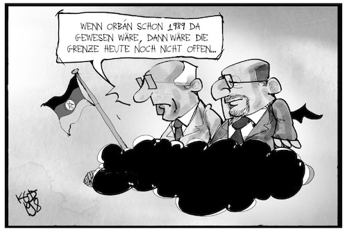 Cartoon: Ungarn (medium) by Kostas Koufogiorgos tagged karikatur,koufogiorgos,illustration,cartoon,ungarn,orban,festakt,erinnerung,honecker,ulbricht,ddr,mauer,grenze,geschichte,paneuropäisches,picknick,karikatur,koufogiorgos,illustration,cartoon,ungarn,orban,festakt,erinnerung,honecker,ulbricht,ddr,mauer,grenze,geschichte,paneuropäisches,picknick