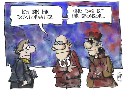 Cartoon: Uni-Finanzierung (medium) by Kostas Koufogiorgos tagged universität,wissenschaft,uni,student,doktorvater,sponsor,nsa,usa,karikatur,koufogiorgos,universität,wissenschaft,uni,student,doktorvater,sponsor,nsa,usa,karikatur,koufogiorgos