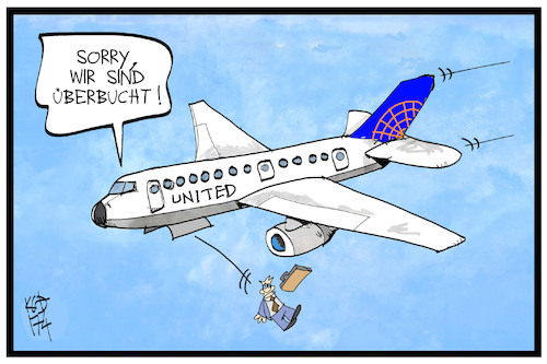 Cartoon: United Airlines (medium) by Kostas Koufogiorgos tagged karikatur,koufogiorgos,illustration,cartoon,united,airlines,usa,flugline,überbuchung,pr,passagier,fluggast,rauswurf,dienstleistung,verkehr,karikatur,koufogiorgos,illustration,cartoon,united,airlines,usa,flugline,überbuchung,pr,passagier,fluggast,rauswurf,dienstleistung,verkehr