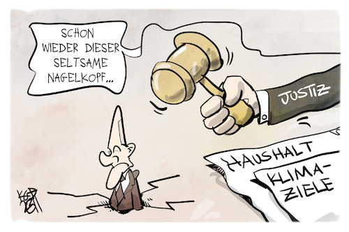 Cartoon: Urteilsverkündung (medium) by Kostas Koufogiorgos tagged karikatur,koufogiorgos,urteil,justiz,richter,scholz,hammer,karikatur,koufogiorgos,urteil,justiz,richter,scholz,hammer