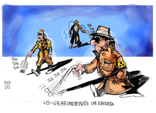 Cartoon: US-Geheimdienste im Einsatz (medium) by Kostas Koufogiorgos tagged obama,usa,geheimdienst,pannen,terrorismus,information,spion,karikatur,kostas,koufogiorgos,barack obama,usa,geheimdienst,pannen,terrorismus,terror,information,spion,barack,obama