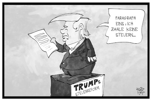 Cartoon: US-Steuerreform (medium) by Kostas Koufogiorgos tagged karikatur,koufogiorgos,illustration,cartoon,trump,usa,steuerrreform,wirtschaft,gesetz,karikatur,koufogiorgos,illustration,cartoon,trump,usa,steuerrreform,wirtschaft,gesetz