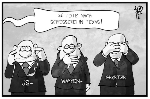 Cartoon: US-Waffengesetze (medium) by Kostas Koufogiorgos tagged karikatur,koufogiorgos,illustration,cartoon,usa,waffen,waffengesetze,waffenlobby,ignoranz,amoklauf,attentat,terrorismus,sutherland,springs,texas,geschäft,wirtschaft,karikatur,koufogiorgos,illustration,cartoon,usa,waffen,waffengesetze,waffenlobby,ignoranz,amoklauf,attentat,terrorismus,sutherland,springs,texas,geschäft,wirtschaft