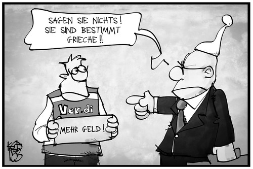 Cartoon: ver.di-Streik (medium) by Kostas Koufogiorgos tagged karikatur,koufogiorgos,illustration,cartoon,verdi,streik,gewerkschaft,michel,grieche,deutscher,geld,forderung,politik,arbeitskampf,karikatur,koufogiorgos,illustration,cartoon,verdi,streik,gewerkschaft,michel,grieche,deutscher,geld,forderung,politik,arbeitskampf