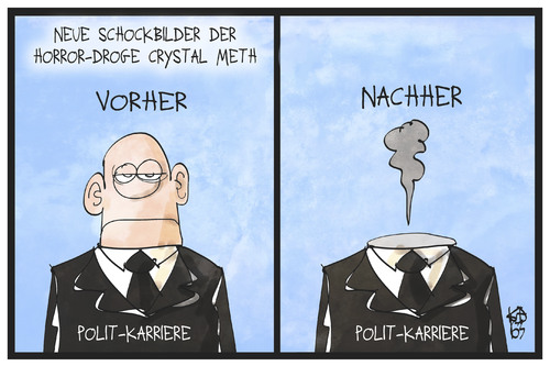 Cartoon: Volker Beck (medium) by Kostas Koufogiorgos tagged karikatur,koufogiorgos,illustration,cartoon,volker,beck,crystal,meth,drogen,karriere,politik,schockbild,horror,vorher,nachher,leere,karikatur,koufogiorgos,illustration,cartoon,volker,beck,crystal,meth,drogen,karriere,politik,schockbild,horror,vorher,nachher,leere