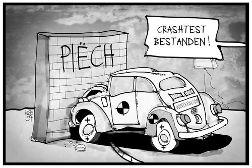 Cartoon: VW (medium) by Kostas Koufogiorgos tagged karikatur,koufogiorgos,illustration,cartoon,vw,winterkorn,piech,mauer,wand,crashtest,käfer,volkswagen,auto,vorstand,aufsichtsrat,manager,machtkampg,automobil,industrie,wirtschaft,karikatur,koufogiorgos,illustration,cartoon,vw,winterkorn,piech,mauer,wand,crashtest,käfer,volkswagen,auto,vorstand,aufsichtsrat,manager,machtkampg,automobil,industrie,wirtschaft