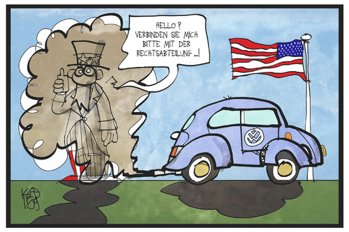 Cartoon: VW (medium) by Kostas Koufogiorgos tagged karikatur,koufogiorgos,illustration,cartoon,vw,usa,uncle,sam,käfer,volkswagen,betrug,emissionswerte,abgas,werkstatt,panne,rechtsanwalt,strafe,wirtschaft,automobilindustrie,karikatur,koufogiorgos,illustration,cartoon,vw,usa,uncle,sam,käfer,volkswagen,betrug,emissionswerte,abgas,werkstatt,panne,rechtsanwalt,strafe,wirtschaft,automobilindustrie