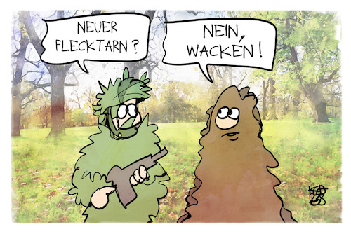 Cartoon: Wacken im Schlamm (medium) by Kostas Koufogiorgos tagged karikatur,koufogiorgos,wacken,flecktarn,schlamm,militär,festival,karikatur,koufogiorgos,wacken,flecktarn,schlamm,militär,festival