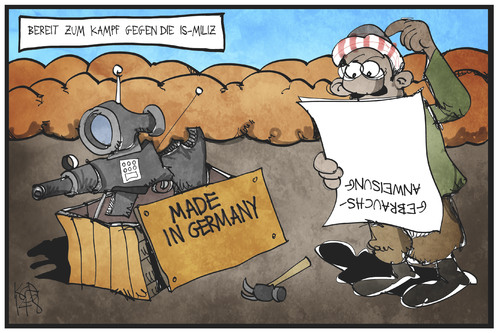 Cartoon: Waffen in den Irak (medium) by Kostas Koufogiorgos tagged karikatur,koufogiorgos,illustration,cartoon,irak,kurden,peschmergen,waffen,paket,gebrauchsanweisung,krieg,konflikt,politik,karikatur,koufogiorgos,illustration,cartoon,irak,kurden,peschmergen,waffen,paket,gebrauchsanweisung,krieg,konflikt,politik