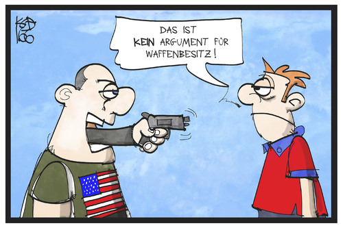 Cartoon: Waffengesetz USA (medium) by Kostas Koufogiorgos tagged karikatur,koufogiorgos,illustration,cartoon,waffengesetz,waffen,usa,argument,schiesserei,orlando,recht,gewalt,kriminalität,karikatur,koufogiorgos,illustration,cartoon,waffengesetz,waffen,usa,argument,schiesserei,orlando,recht,gewalt,kriminalität