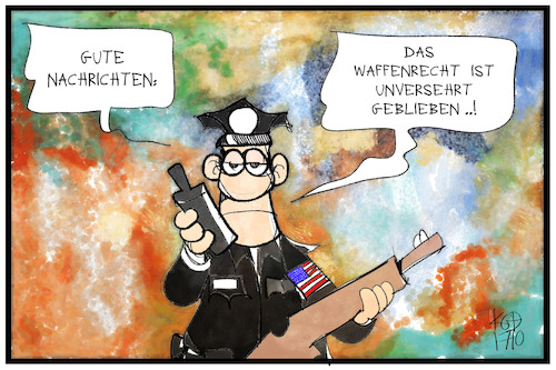 Cartoon: Waffengesetz USA (medium) by Kostas Koufogiorgos tagged karikatur,koufogiorgos,illustration,cartoon,usa,polizei,polizist,waffen,amok,anschlag,angriff,las,vegas,unverletzt,unversehrt,gewalt,karikatur,koufogiorgos,illustration,cartoon,usa,polizei,polizist,waffen,amok,anschlag,angriff,las,vegas,unverletzt,unversehrt,gewalt