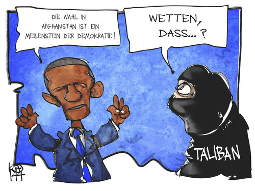 Cartoon: Wahl in Afghanistan (medium) by Kostas Koufogiorgos tagged krieg,konflikt,gewalt,politik,usa,dass,wetten,terrorismus,meilenstein,demokratie,wahl,afghanistan,taliban,obama,illustration,cartoon,koufogiorgos,karikatur,karikatur,koufogiorgos,cartoon,illustration,obama,taliban,afghanistan,wahl,demokratie,meilenstein,terrorismus,wetten,dass,usa,politik,gewalt,konflikt,krieg