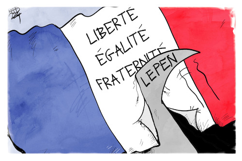 Cartoon: Wahl in Frankreich (medium) by Kostas Koufogiorgos tagged karikatur,koufogiorgos,le,pen,frankreich,fahne,flagge,wahl,rechtspopulismus,rechtsextremismus,karikatur,koufogiorgos,le,pen,frankreich,fahne,flagge,wahl,rechtspopulismus,rechtsextremismus