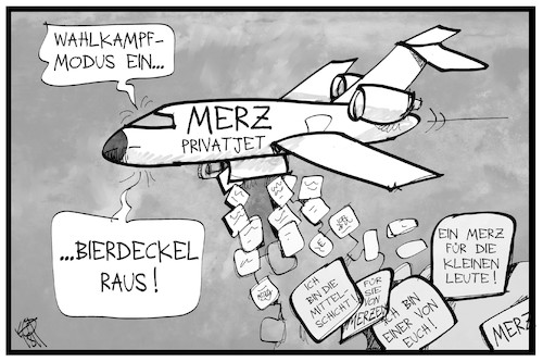 Cartoon: Wahlkampf mit Merz (medium) by Kostas Koufogiorgos tagged karikatur,koufogiorgos,illustration,cartoon,merz,wahlkampf,flugzeug,bierdeckel,cdu,vorsitz,bombardement,flyer,karikatur,koufogiorgos,illustration,cartoon,merz,wahlkampf,flugzeug,bierdeckel,cdu,vorsitz,bombardement,flyer