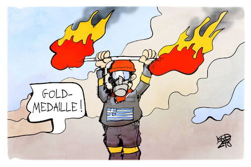 Cartoon: Waldbrände (medium) by Kostas Koufogiorgos tagged karikatur,koufogiorgos,griechenland,feuerwehr,goldmedaille,olympia,karikatur,koufogiorgos,griechenland,feuerwehr,goldmedaille,olympia