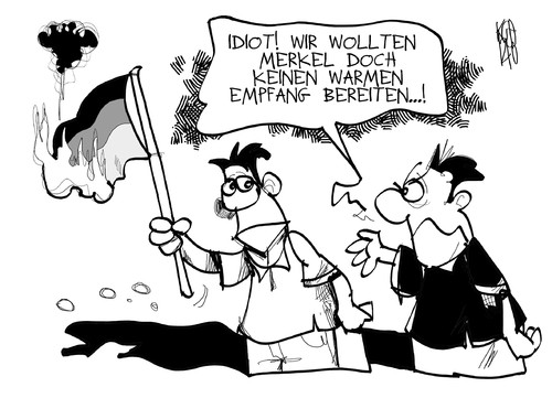 Cartoon: Warmer Empfang für Merkel (medium) by Kostas Koufogiorgos tagged merkel,griechenland,flagge,fahne,feuer,protest,demonstration,empfang,europa,besuch,karikatur,kostas,koufogiorgos,merkel,griechenland,flagge,fahne,feuer,protest,demonstration,empfang,europa,besuch,karikatur,kostas,koufogiorgos