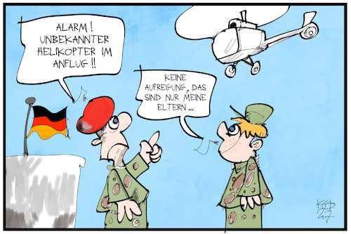 Cartoon: Wehrpflicht (medium) by Kostas Koufogiorgos tagged karikatur,koufogiorgos,illustration,cartoon,wehrpflicht,bundeswehr,soldat,ausbildung,militär,helikoptereltern,hubschrauber,alarm,karikatur,koufogiorgos,illustration,cartoon,wehrpflicht,bundeswehr,soldat,ausbildung,militär,helikoptereltern,hubschrauber,alarm