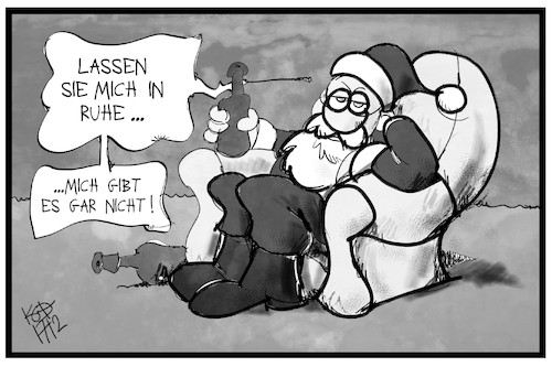 Cartoon: Weihnachtsboykott (medium) by Kostas Koufogiorgos tagged karikatur,koufogiorgos,illustration,cartoon,weihnachtsmann,alkoholiker,launisch,feier,fest,boykott,karikatur,koufogiorgos,illustration,cartoon,weihnachtsmann,alkoholiker,launisch,feier,fest,boykott