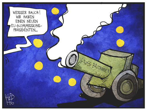 Cartoon: Weißer Rauch für Juncker (medium) by Kostas Koufogiorgos tagged karikatur,koufogiorgos,cartoon,illustration,juncker,cameron,großbritannien,rauch,kanone,europa,eu,kommissionspräsident,politik,konflikt,entscheidung,karikatur,koufogiorgos,cartoon,illustration,juncker,cameron,großbritannien,rauch,kanone,europa,eu,kommissionspräsident,politik,konflikt,entscheidung