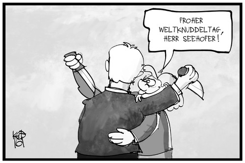 Cartoon: Weltknuddeltag (medium) by Kostas Koufogiorgos tagged karikatur,koufogiorgos,illustration,cartoon,cdu,csu,merkel,seehofer,weltknuddeltag,messer,angriff,dolch,stoss,politik,partei,konflikt,karikatur,koufogiorgos,illustration,cartoon,cdu,csu,merkel,seehofer,weltknuddeltag,messer,angriff,dolch,stoss,politik,partei,konflikt