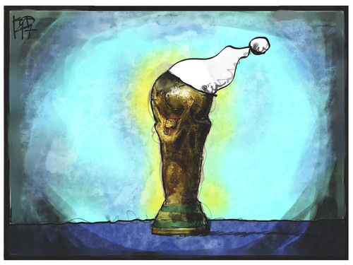 Cartoon: Weltmeister Michel (medium) by Kostas Koufogiorgos tagged deutschland,mütze,wm,fußball,pokal,weltmeister,cartoon,illustration,koufogiorgos,karikatur,michel,trophäe,karikatur,koufogiorgos,illustration,cartoon,weltmeister,pokal,fußball,wm,mütze,deutschland,michel,trophäe