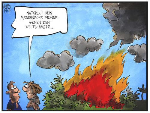 Cartoon: Weltschmerz (medium) by Kostas Koufogiorgos tagged illustration,koufogiorgos,cartoon,karikatur,cannabis,hasch,marihuana,schmerzen,weltschmerz,rauch,feuer,betäubung,gesundheit,medizin,politik,welt,koufogiorgos,illustration,cartoon,karikatur,cannabis,hasch,marihuana,schmerzen,weltschmerz,rauch,feuer,betäubung,gesundheit,medizin,politik,welt