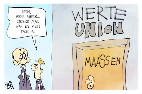 Cartoon: Werteunion (medium) by Kostas Koufogiorgos tagged karikatur,koufogiorgos,werteunion,merz,maaßen,union,graffiti,karikatur,koufogiorgos,werteunion,merz,maaßen,union,graffiti