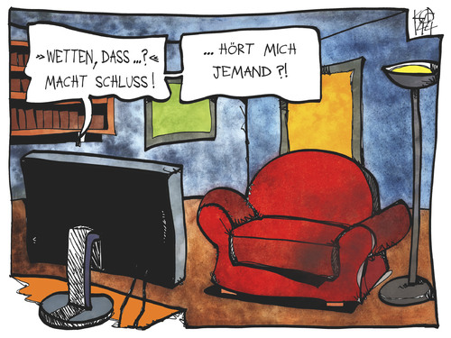 Cartoon: Wetten dass...? (medium) by Kostas Koufogiorgos tagged zdf,medien,medienkonsum,wohnzimmer,quote,zuschauer,unterhaltung,show,dass,wetten,fernsehen,lanz,illustration,cartoon,koufogiorgos,karikatur,karikatur,koufogiorgos,cartoon,illustration,lanz,fernsehen,wetten,dass,show,unterhaltung,zuschauer,quote,wohnzimmer,medienkonsum,medien,zdf