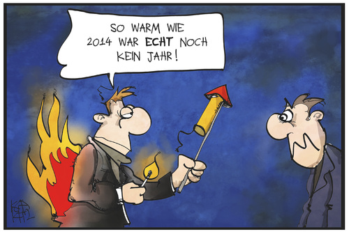 Cartoon: Wetter 2014 (medium) by Kostas Koufogiorgos tagged karikatur,koufogiorgos,illustration,cartoon,wetter,klima,2014,silvester,jahreswechsel,feuer,feuerwerk,karikatur,koufogiorgos,illustration,cartoon,wetter,klima,2014,silvester,jahreswechsel,feuer,feuerwerk