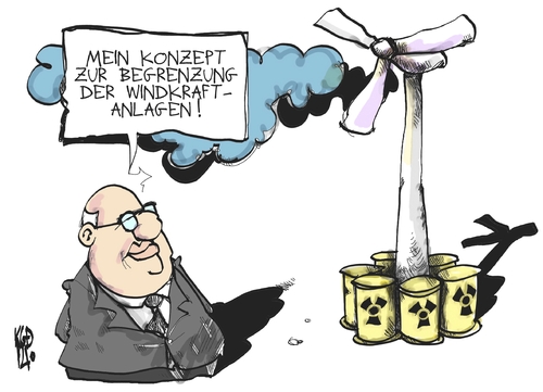 Cartoon: Windkraft (medium) by Kostas Koufogiorgos tagged altmaier,energie,wende,windkraft,windrad,atomkraft,nuklear,müll,cdu,umwelt,minister,strom,karikatur,kostas,koufogiorgos,altmaier,energie,wende,windkraft,windrad,atomkraft,nuklear,müll,cdu,umwelt,minister,strom,karikatur,kostas,koufogiorgos