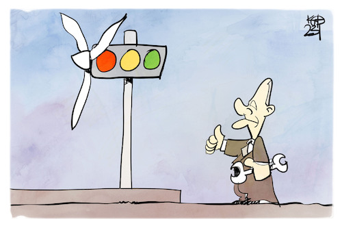 Cartoon: Windkraft (medium) by Kostas Koufogiorgos tagged karikatur,koufogiorgos,scholz,windrad,ampel,windkraft,energie,strom,energiewende,karikatur,koufogiorgos,scholz,windrad,ampel,windkraft,energie,strom,energiewende
