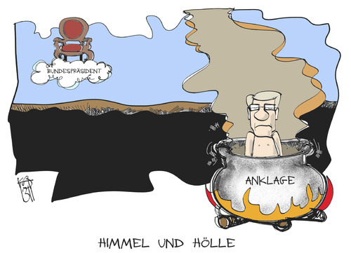 Cartoon: Wulff-Prozess (medium) by Kostas Koufogiorgos tagged wulff,prozess,himmel,hölle,bundespräsident,karikatur,koufogiorgos,wulff,prozess,himmel,hölle,bundespräsident,karikatur,koufogiorgos
