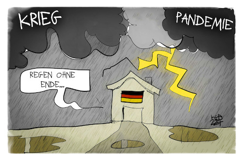 Cartoon: Zur Lage der Nation (medium) by Kostas Koufogiorgos tagged karikatur,koufogiorgos,deutschland,krieg,pandemie,wirtschaft,regen,wetter,gewitter,prognose,karikatur,koufogiorgos,deutschland,krieg,pandemie,wirtschaft,regen,wetter,gewitter,prognose