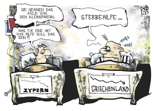 Cartoon: Zypern (medium) by Kostas Koufogiorgos tagged koufogiorgos,kostas,karikatur,eu,geld,hilfspaket,rettung,griechenland,krise,schulden,euro,zypern,esm,esm,zypern,euro,schulden,krise,griechenland,rettung,hilfspaket,geld,eu,karikatur,kostas,koufogiorgos