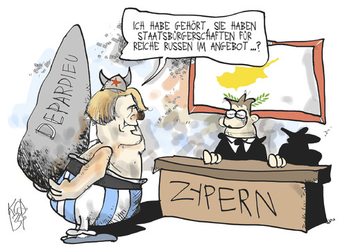 Cartoon: Zypern (medium) by Kostas Koufogiorgos tagged zypern,russland,obelix,depardieu,staatsbürgerschaft,eu,europa,euro,schulden,krise,karikatur,koufogiorgos,zypern,russland,obelix,depardieu,staatsbürgerschaft,eu,europa,euro,schulden,krise,karikatur,koufogiorgos