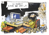 Cartoon: 10 Jahre Facebook (small) by Kostas Koufogiorgos tagged karikatur,illustration,cartoon,koufogiorgos,facebook,social,network,soziale,netzwerke,computer,internet,technik,software,digital