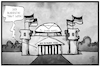 Cartoon: 70 Jahre Israel (small) by Kostas Koufogiorgos tagged koufogiorgos,illustration,cartoon,israel,bundestag,kippa,gedenkstunde,staatsgründung,antisemitismus,demonstarion,reichstag,kupel,juden,geschichte