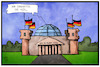 Cartoon: AfD im Bundestag (small) by Kostas Koufogiorgos tagged karikatur,koufogiorgos,illustration,cartoon,afd,bundestag,reichstag,einzug,bundestagswahl,fahne,flagge,halbmast,trauer,demokratie,rechtspopulismus,politik,parlament
