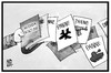 Cartoon: Agenda Rüstung (small) by Kostas Koufogiorgos tagged karikatur,koufogiorgos,illustration,cartoon,agenda,ruestung,panzer,flugzeug,g36,gewehr,a400m,puma,bundeswehr