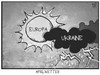 Cartoon: Aprilwetter in Europa (small) by Kostas Koufogiorgos tagged karikatur,koufogiorgos,cartoon,illustration,eu,sonne,wetter,regen,politik,ukraine,wolke,gewitter,himmel
