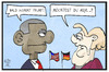 Cartoon: Asyl für Obama (small) by Kostas Koufogiorgos tagged karikatur,koufogiorgos,illustration,cartoon,obama,merkel,abschied,europa,asyl,trump,usa,deutschland