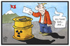 Cartoon: Atomausstieg Schweiz (small) by Kostas Koufogiorgos tagged karikatur,koufogiorgos,illustration,cartoon,atomausstieg,schweiz,wahl,referendum,wahlurne,nuklear,fass,muell,abfall,umwelt