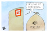 Cartoon: Bahn-Verluste (small) by Kostas Koufogiorgos tagged karikatur,koufogiorgos,bahn,verlust,geld,bonus