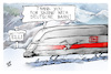 Cartoon: Bahn fahren mit Schneesturm Elli (small) by Kostas Koufogiorgos tagged karikatur,koufogiorgos,elli,schnee,zug,sturm,ski,winter,ice