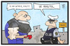Cartoon: Bautzen (small) by Kostas Koufogiorgos tagged karikatur,koufogiorgos,illustration,cartoon,rechtsextremismus,neonazi,bautzen,polizist,polizei,notwehr,gewalt,fremdenfeindlichkeit