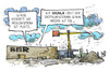 Cartoon: BER (small) by Kostas Koufogiorgos tagged karikatur,koufogiorgos,illustration,cartoon,ber,berlin,flughafen,imtech,insolvenz,firma,pleite,heizung,eis,technik,infrastruktur,projekt