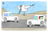 Cartoon: Bewegung im Nahost-Krieg (small) by Kostas Koufogiorgos tagged karikatur,koufogiorgos,gaza,friedenstaube,geisel,häftling,koordination,israel