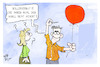 Cartoon: Böllerverbot (small) by Kostas Koufogiorgos tagged karikatur,koufogiorgos,illustration,cartoon,boeller,boellerverbot,knall,silvester,ballon,alternative,mann,frau