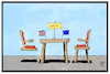 Cartoon: Brexit (small) by Kostas Koufogiorgos tagged karikatur,koufogiorgos,illustration,cartoon,brexit,verhandlung,austritt,eu,europa,tisch,stuhl,uk,grossbritannien,politik