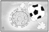 Cartoon: Bundesliga-Pause (small) by Kostas Koufogiorgos tagged karikatur,koufogiorgos,illustration,cartoon,bundesliga,sport,ball,corona,virus,pandemie,epidemie,luft,krankheit